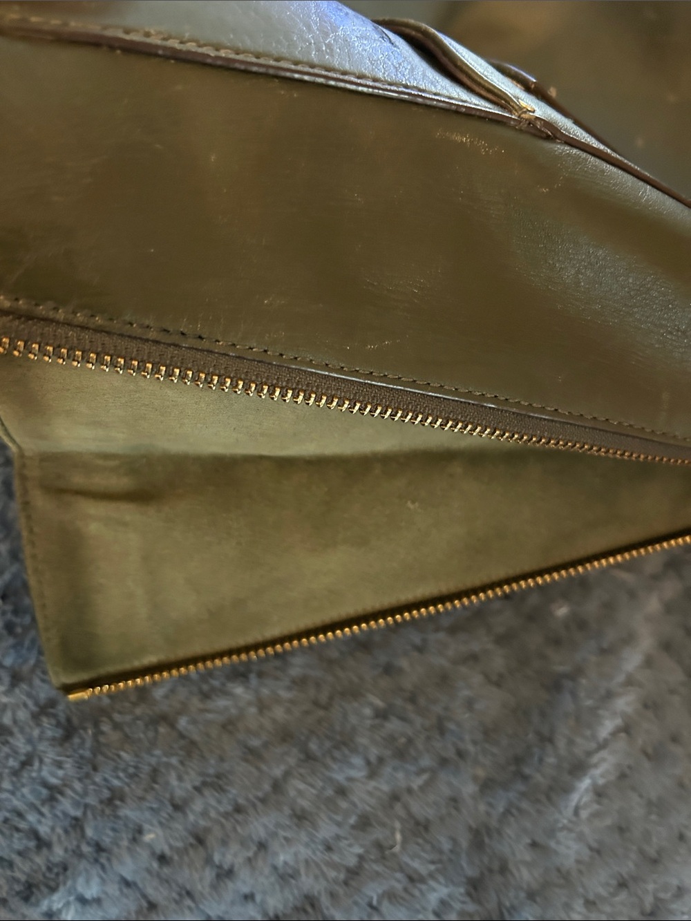 Coach Dark Green Leather Tote with Front Pocket and Silver Hardware - Picture 13 of 13